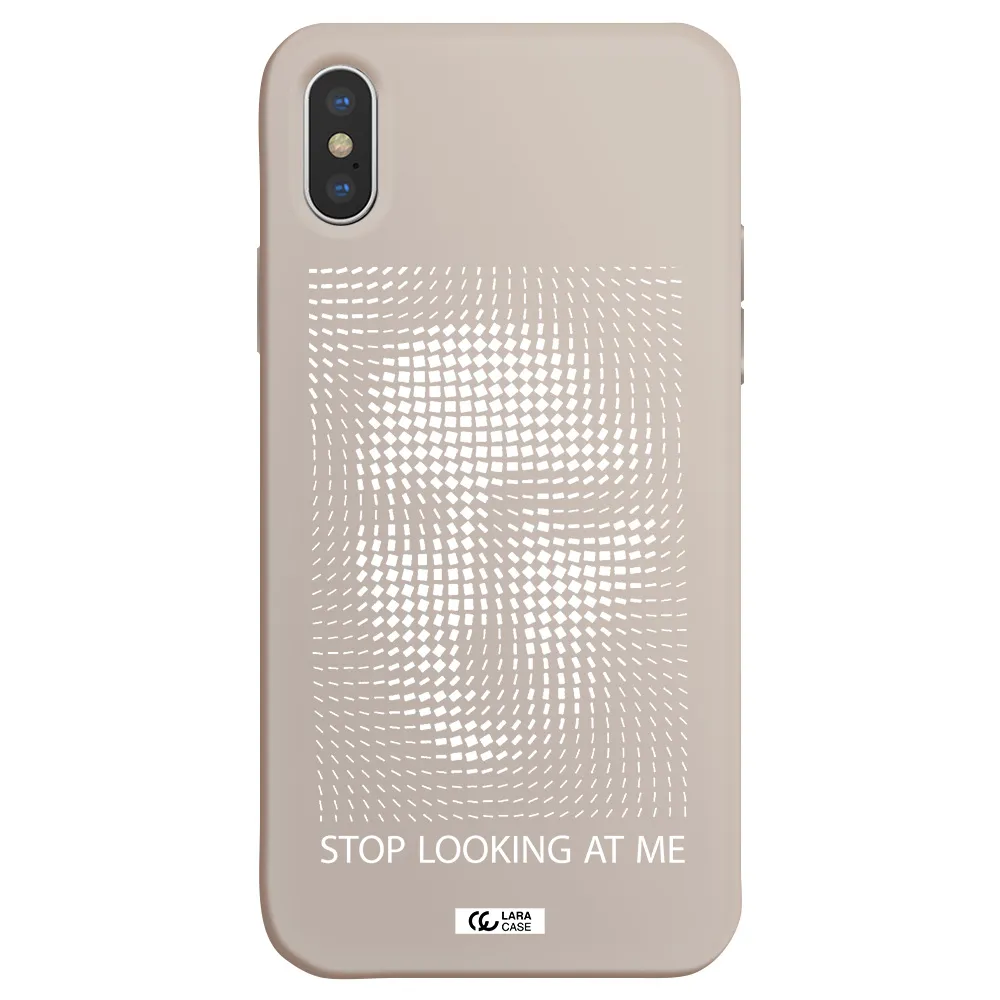 Stop Looking At Me Apple iPhone XS Silicone Stone Case