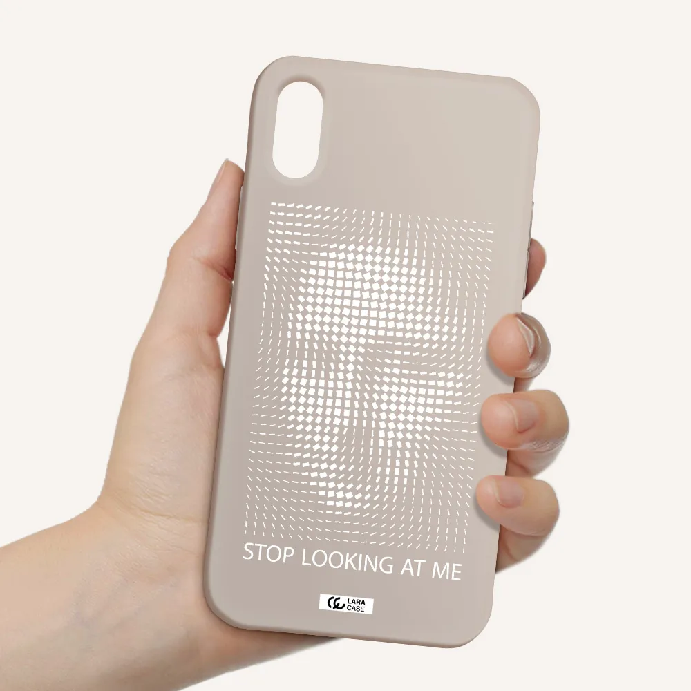 Stop Looking At Me Apple iPhone XS Silicone Stone Case