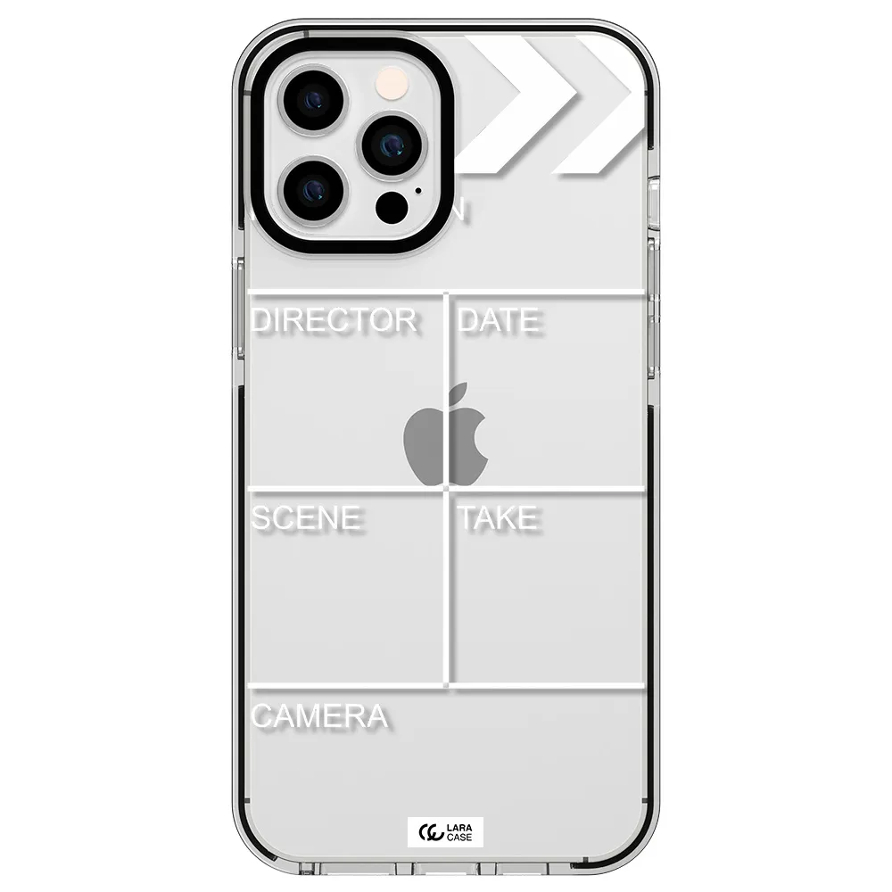 Clapperboard Apple iPhone 12 pro max impact black border Case