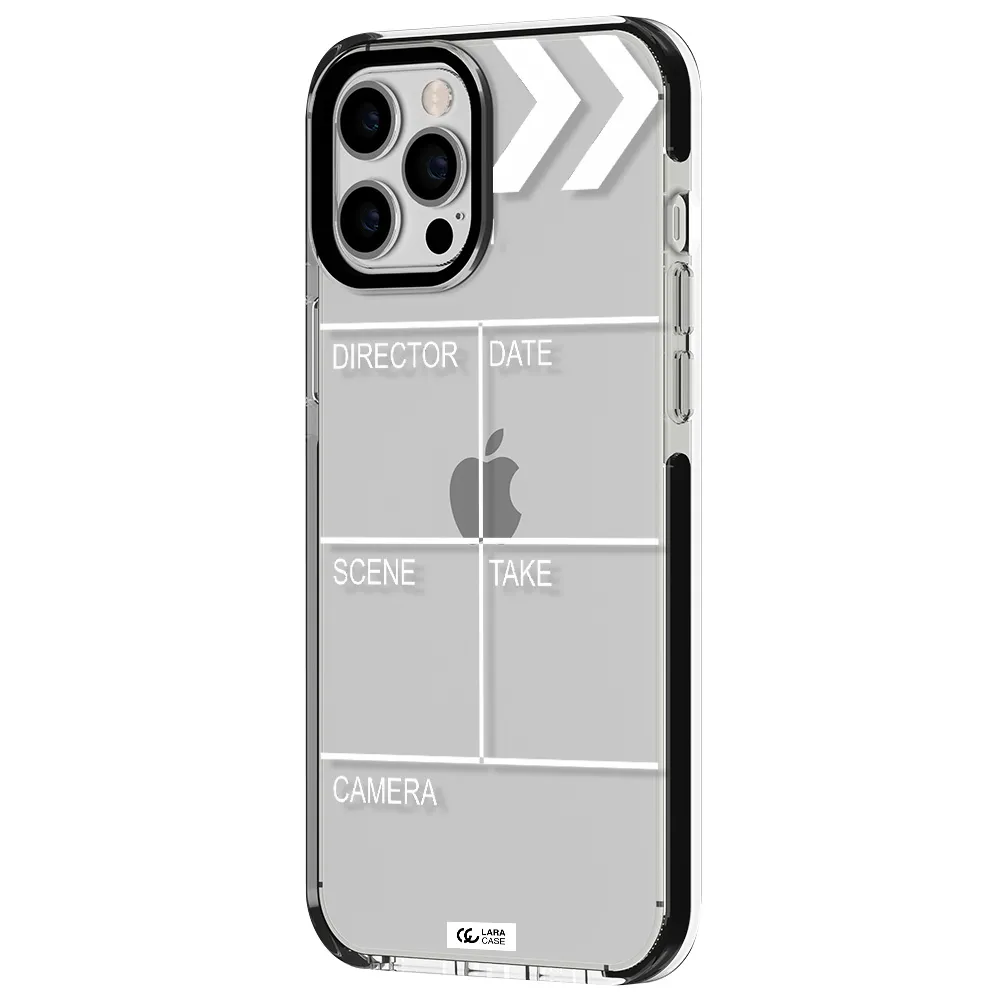 Clapperboard Apple iPhone 12 pro max impact black border Case