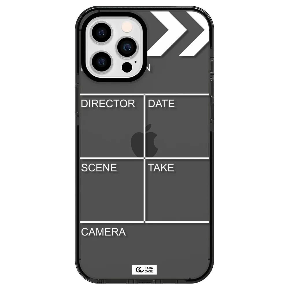Clapperboard Apple iPhone 12 pro max impact Smoke Black Case