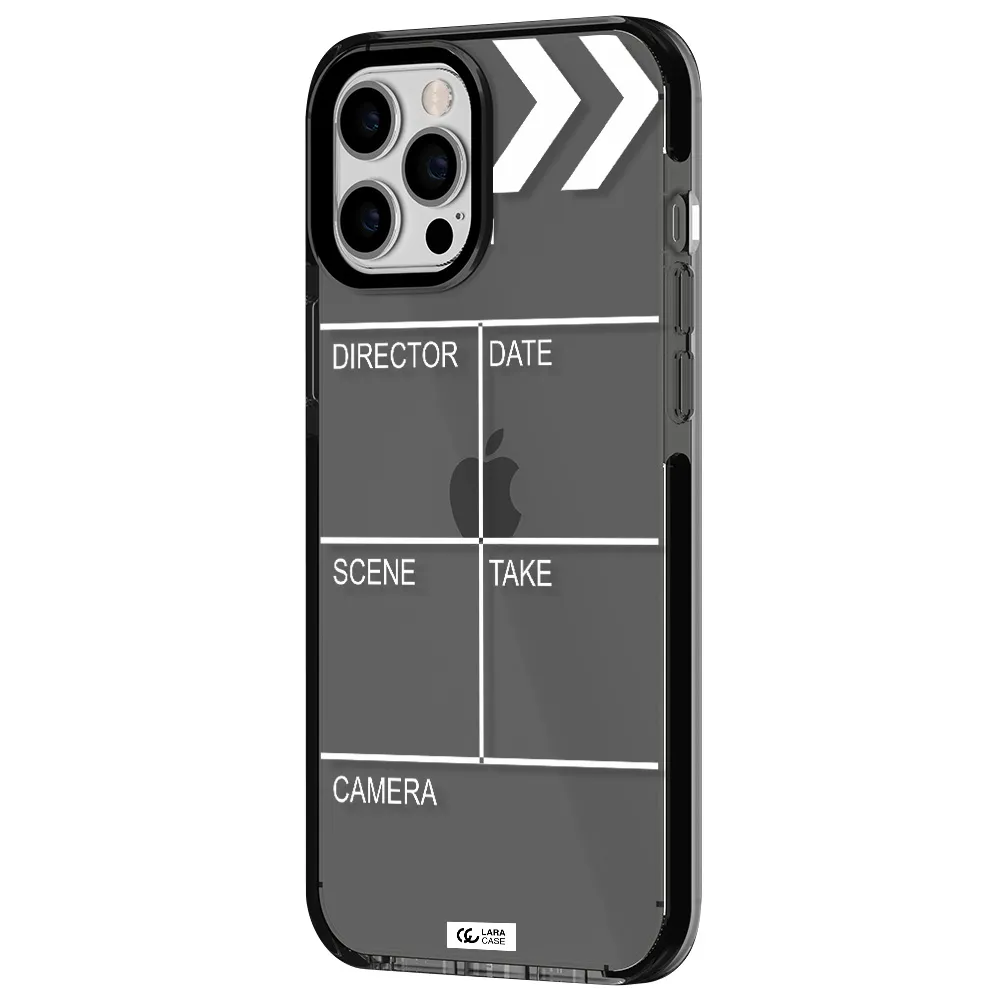 Clapperboard Apple iPhone 12 pro max impact Smoke Black Case