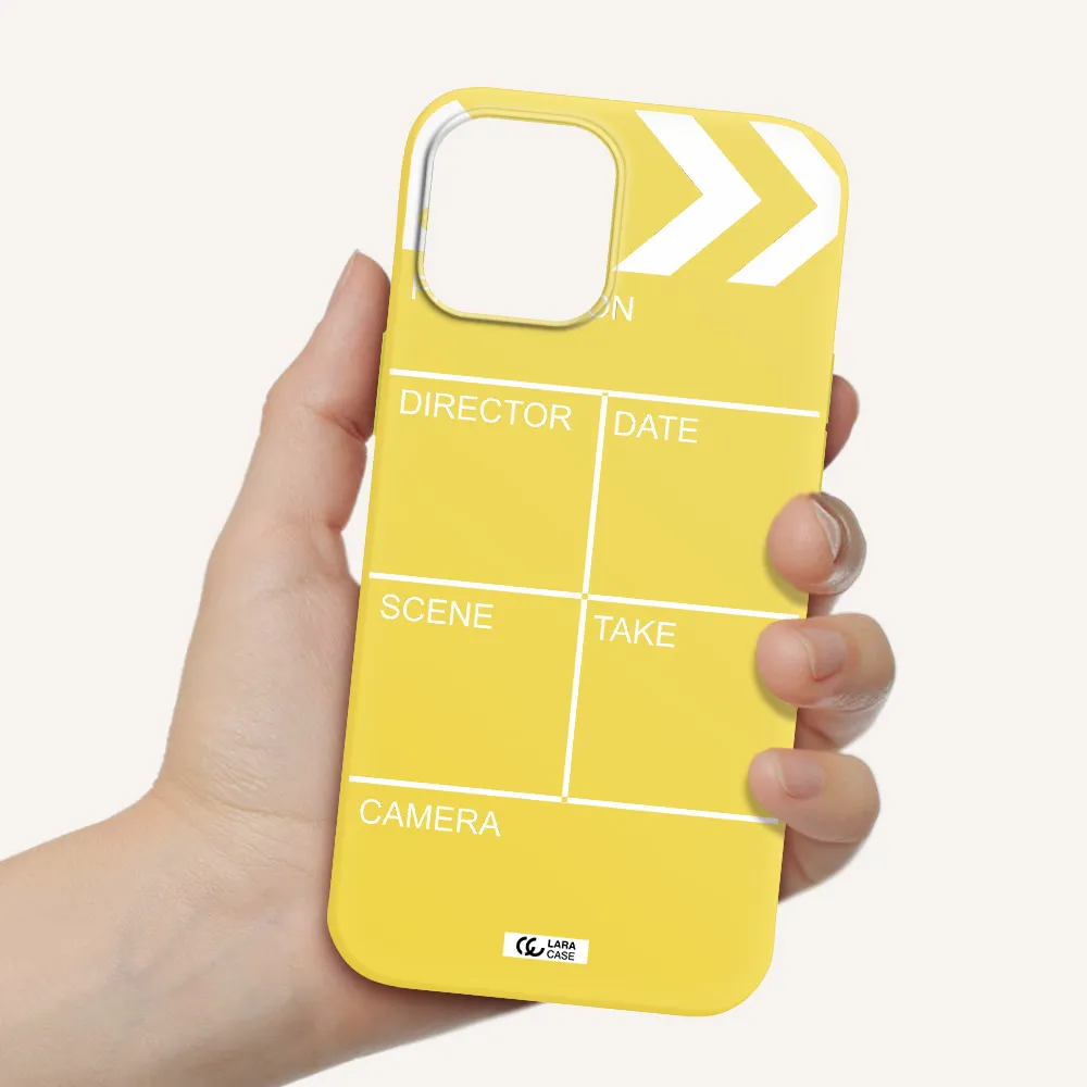 Clapperboard Apple iPhone 12 pro Silicone canary yellow Case