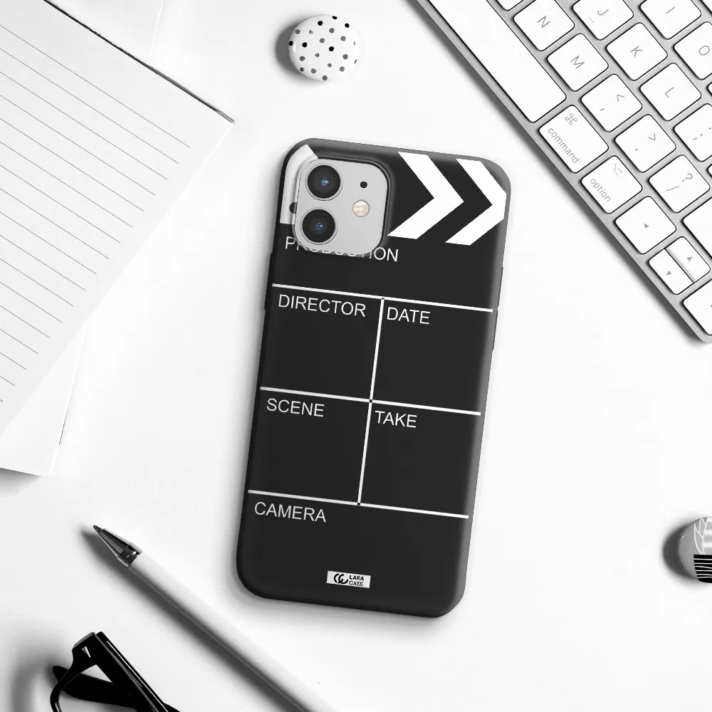 Clapperboard Apple iPhone 12 Silicone black Case