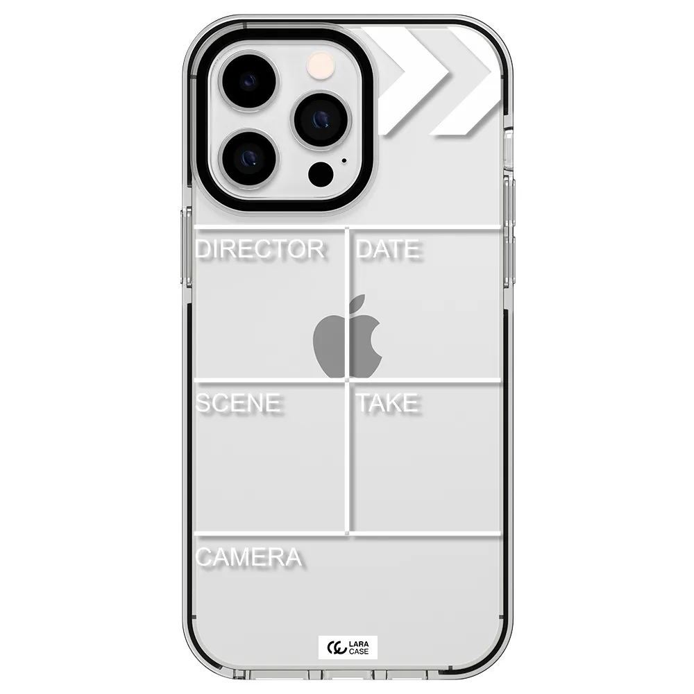 Clapperboard Apple iPhone 15 Pro Max impact black border Case