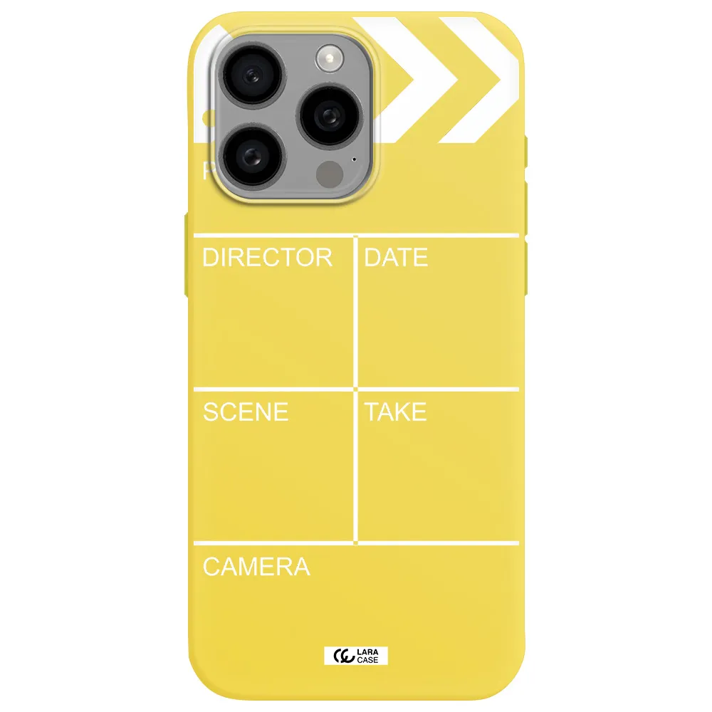 Clapperboard Apple Iphone 15 Pro max Silicone canary yellow Case