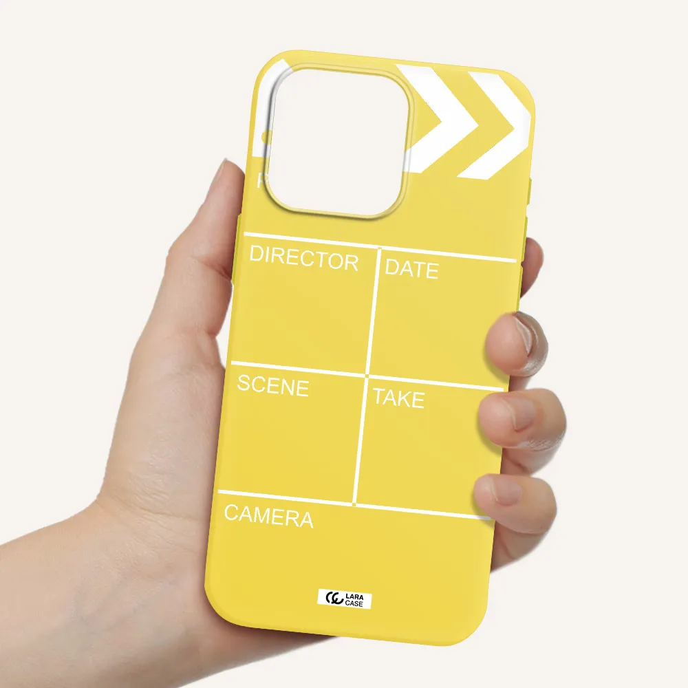 Clapperboard Apple Iphone 15 Pro max Silicone canary yellow Case