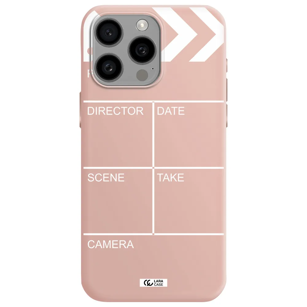 Clapperboard Apple Iphone 15 Pro max Silicone pastel pink Case
