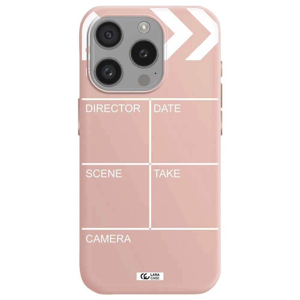 Clapperboard Apple Iphone 15 Pro Silicone Pastel Pink Case