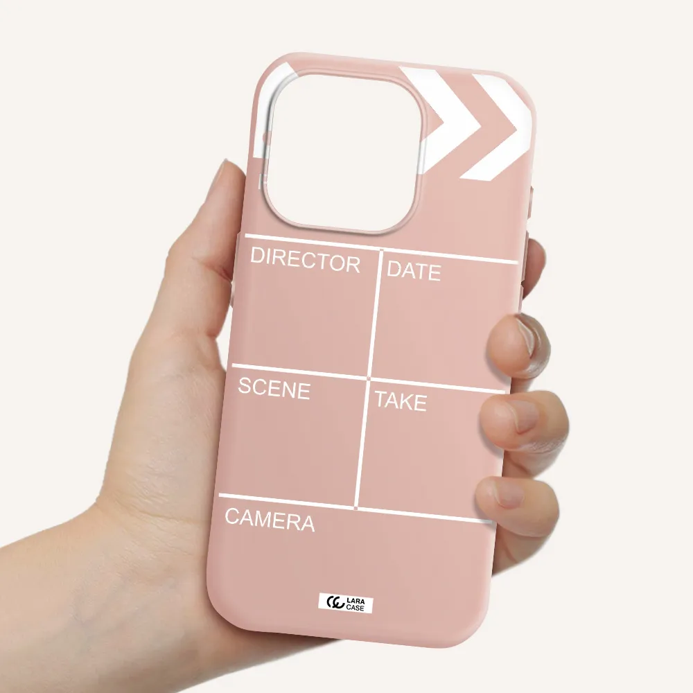 Clapperboard Apple Iphone 15 Pro Silicone Pastel Pink Case