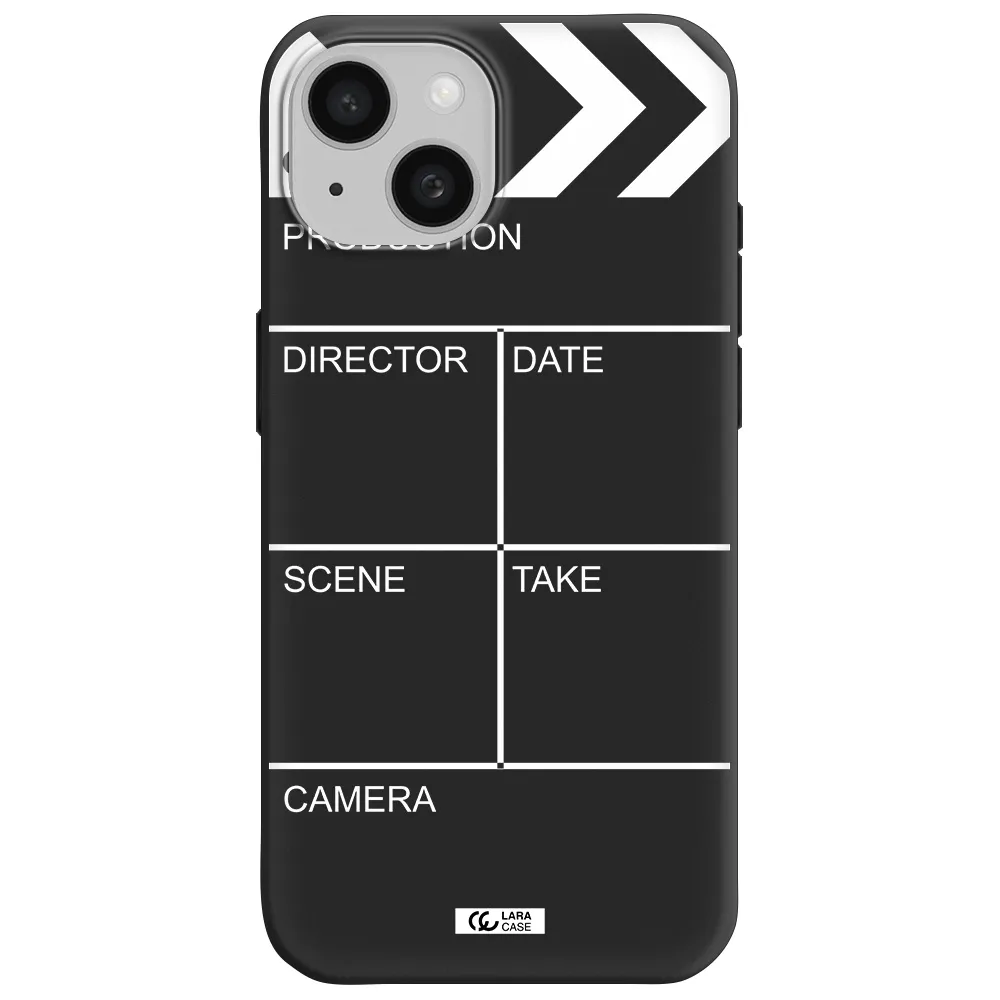 Clapperboard Apple iPhone 15 Silicone black Case