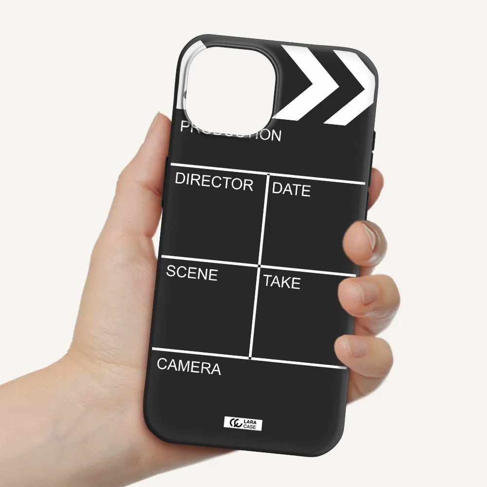 Clapperboard Apple iPhone 15 Silicone black Case