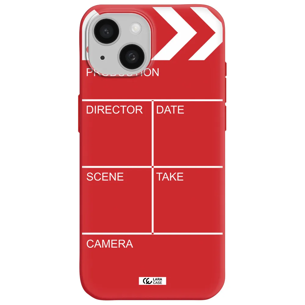 Clapperboard Apple Iphone 15 Silicone Imperial Red Case