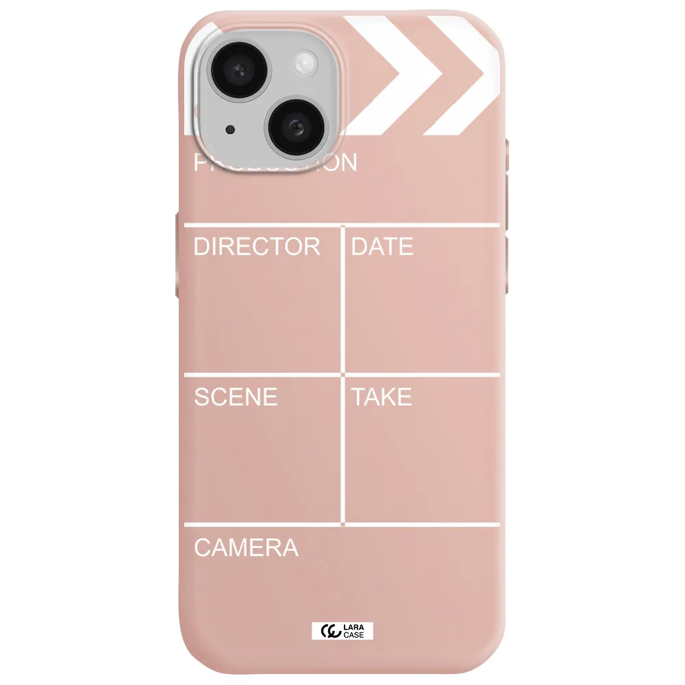 Clapperboard Apple Iphone 15 Silicone Pastel Pink Case