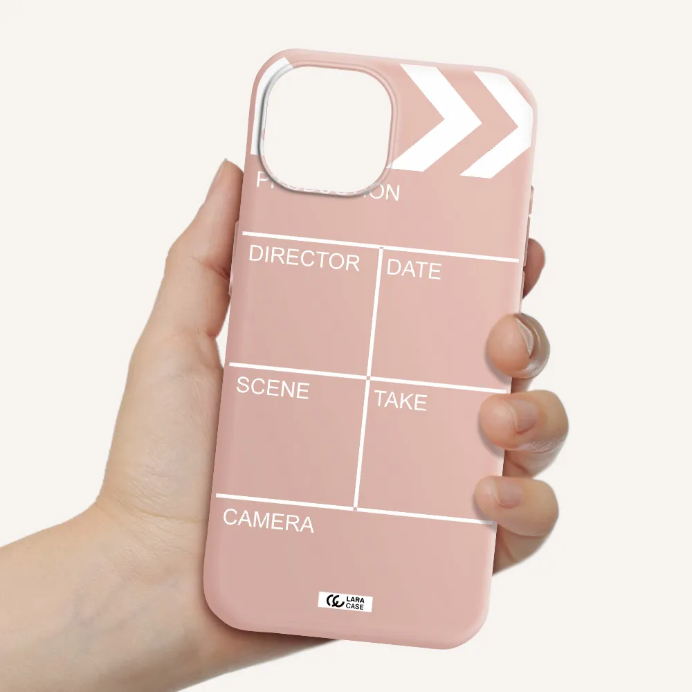 Clapperboard Apple Iphone 15 Silicone Pastel Pink Case