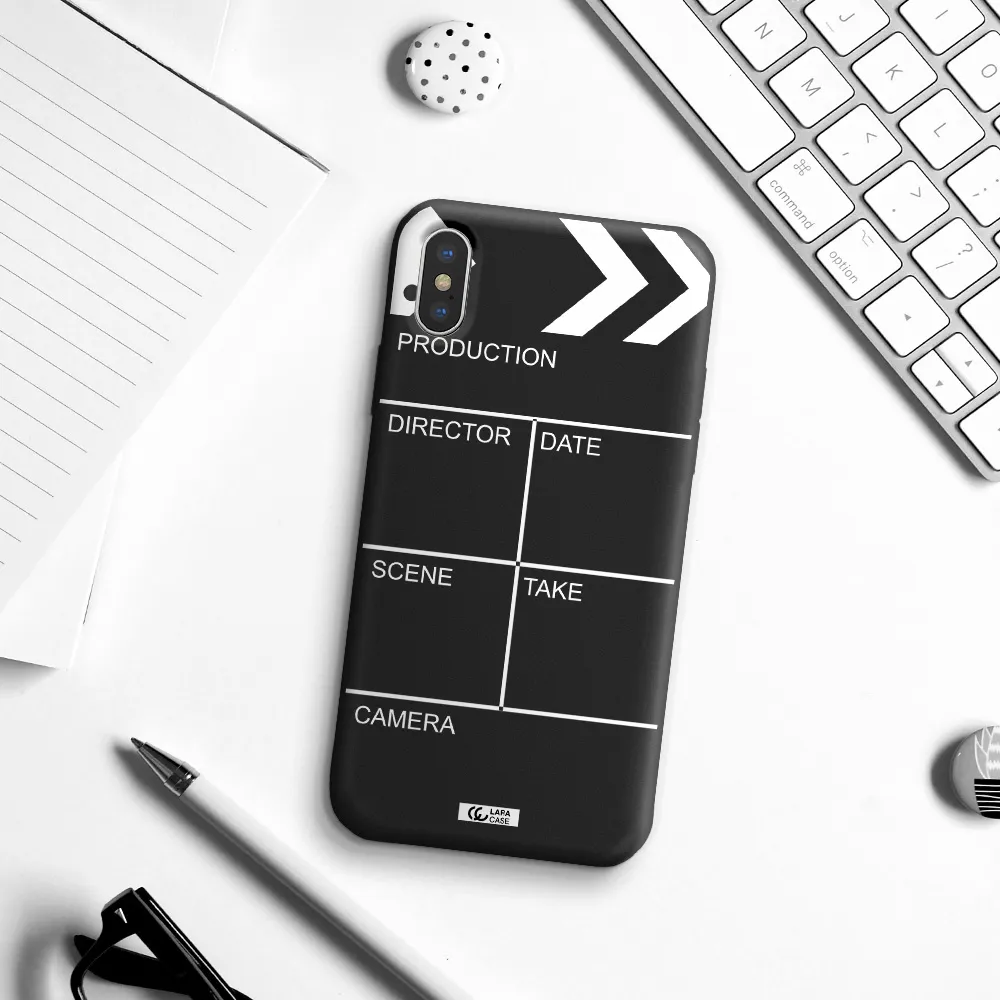 Clapperboard Apple iPhone XS Silicone black Case