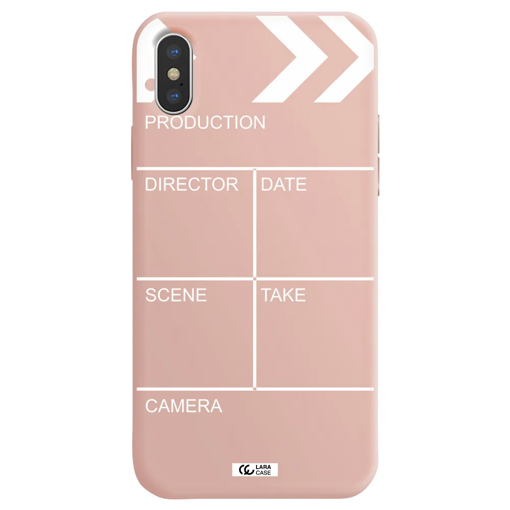 Clapperboard Apple iPhone XS Silicone pastel pink Case