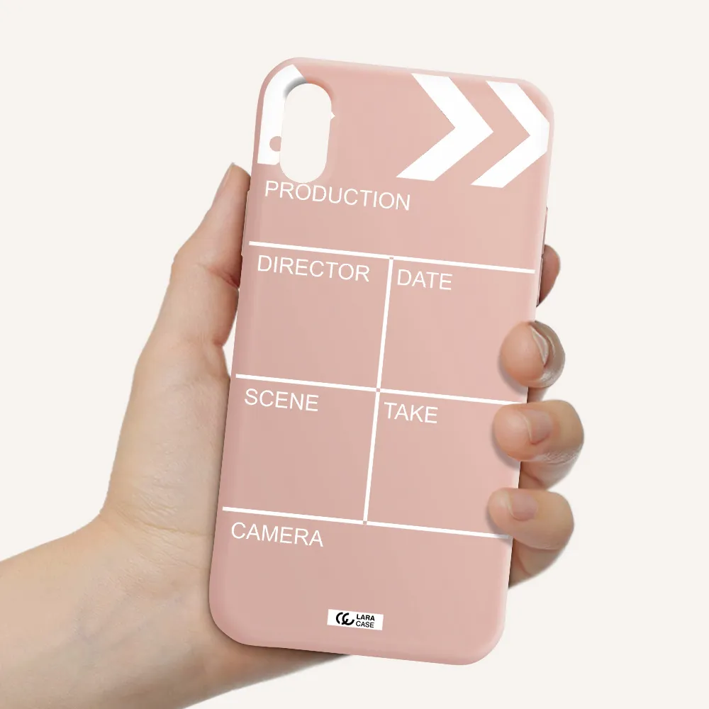 Clapperboard Apple iPhone XS Silicone pastel pink Case