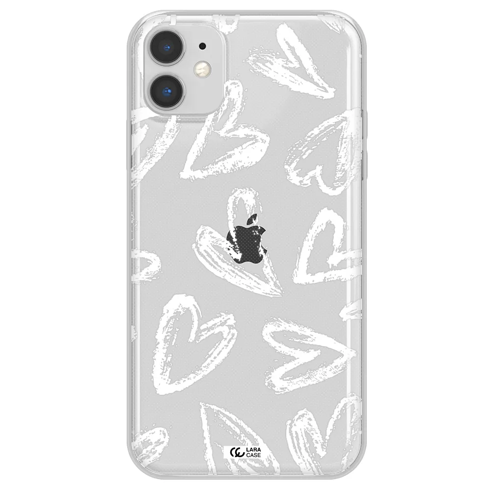Chalk Hearts Apple iPhone 11 Clear TPU Case