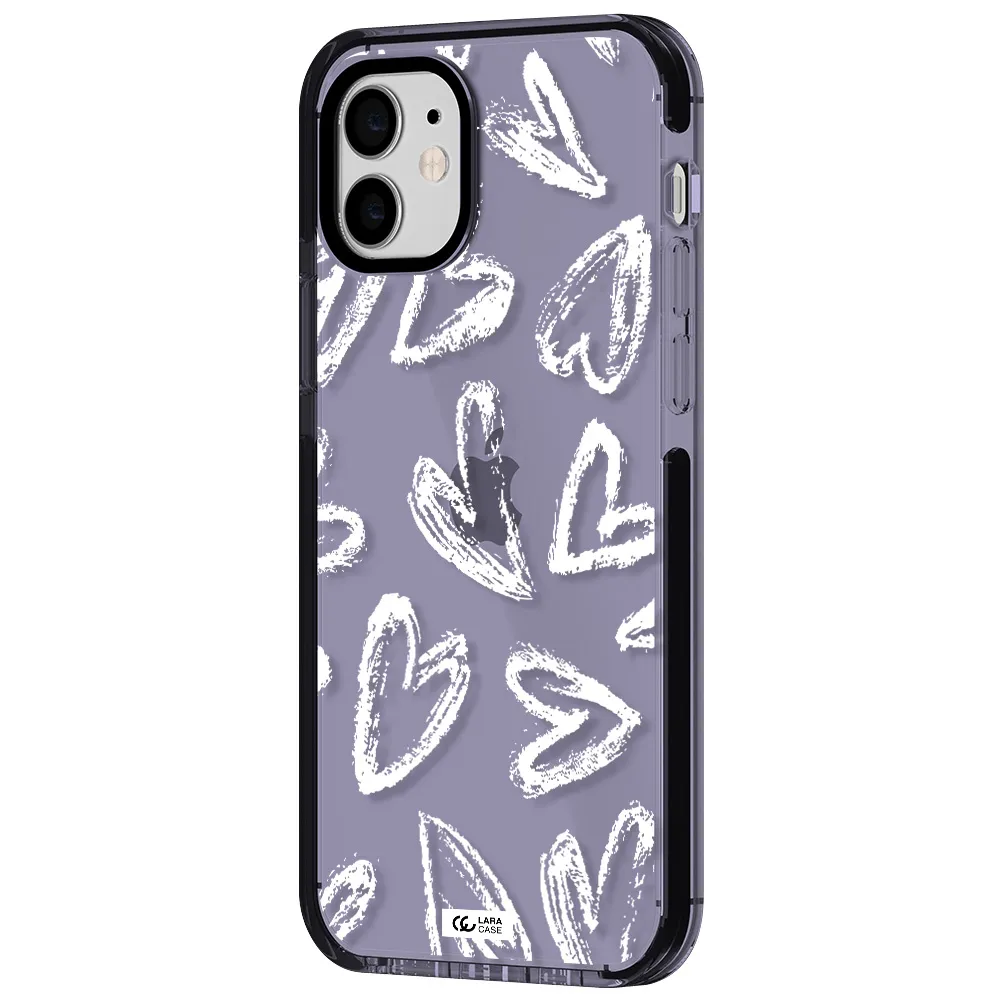 Chalk Hearts Apple iPhone 11 impact Lilac Case