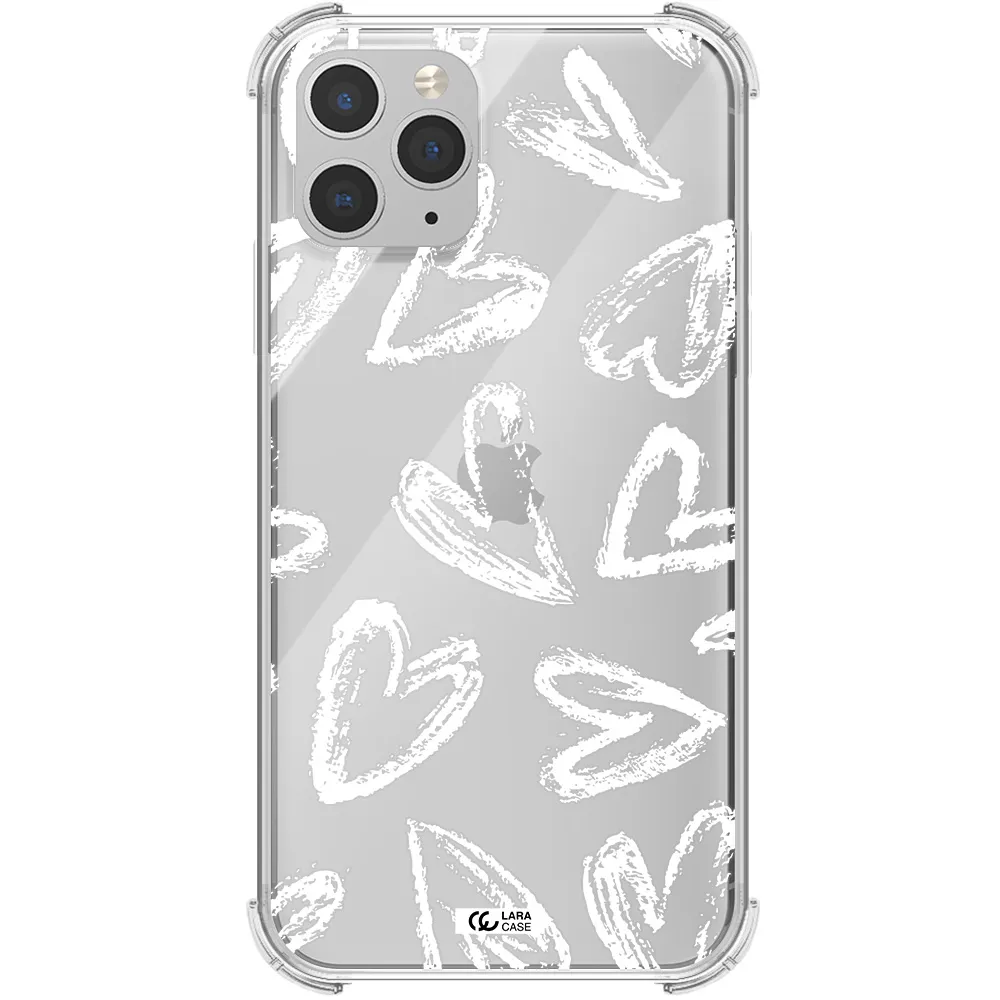 Chalk Hearts Apple iPhone 11 pro Clear PC Case