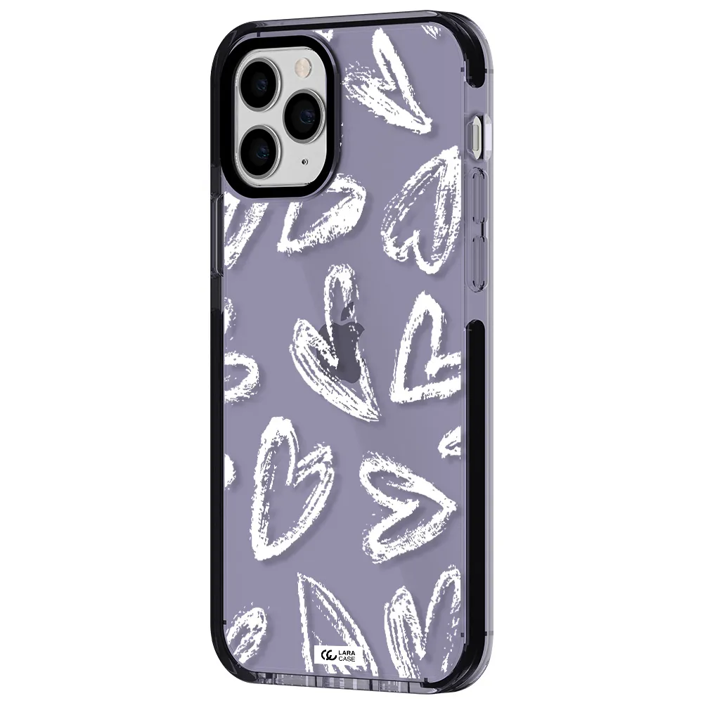 Chalk Hearts Apple iPhone 11 pro impact Lilac Case