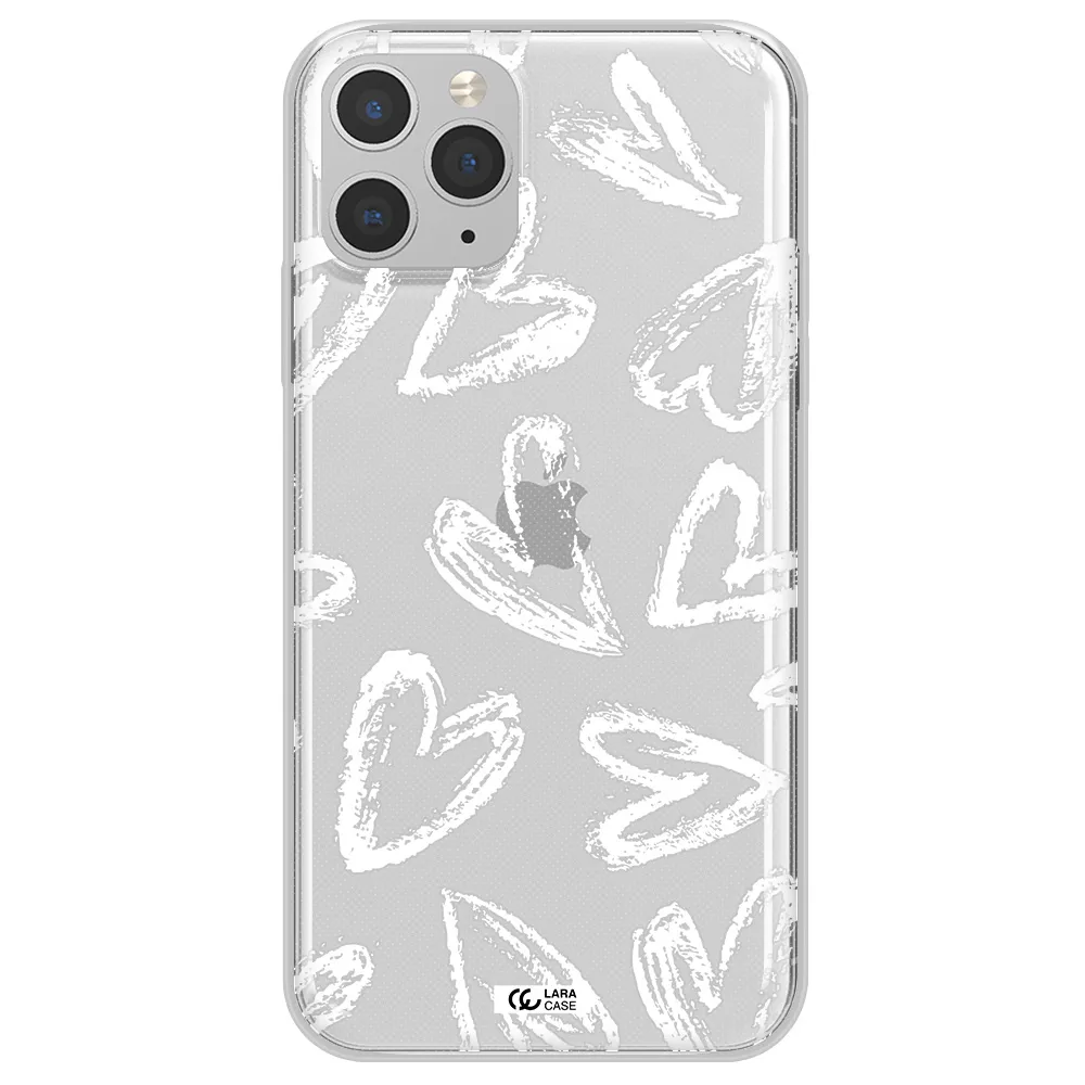 Chalk Hearts Apple iPhone 11 pro max Clear TPU Case
