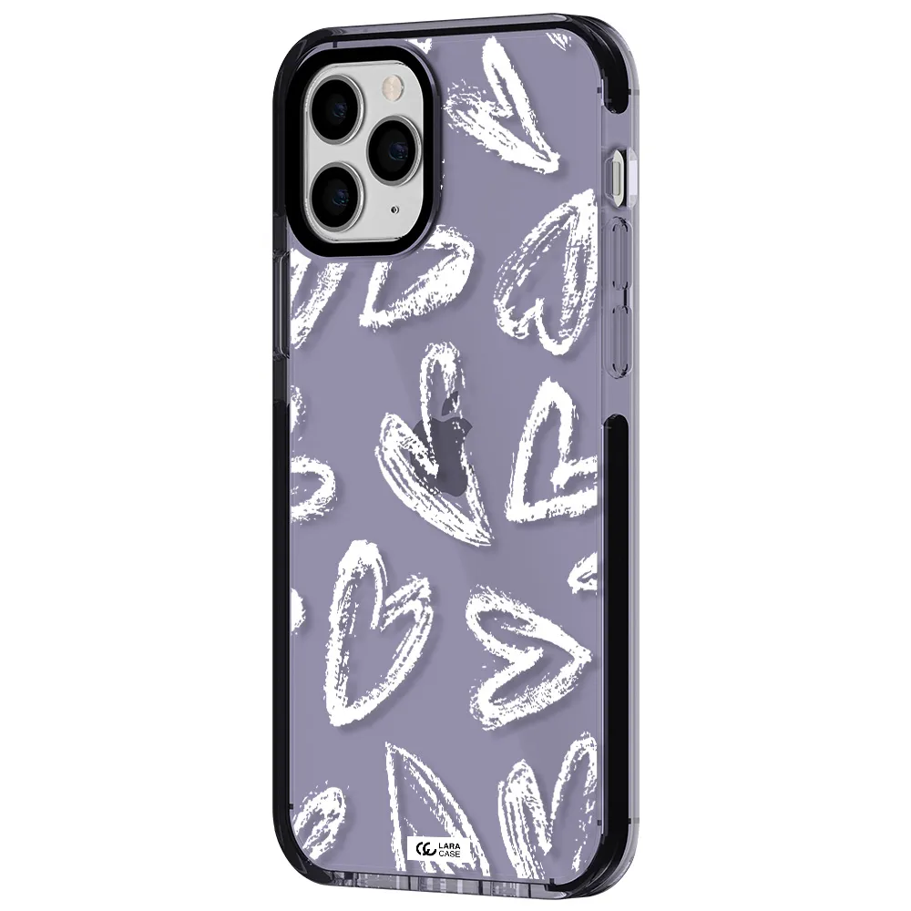 Chalk Hearts Apple iPhone 11 pro max impact Lilac Case