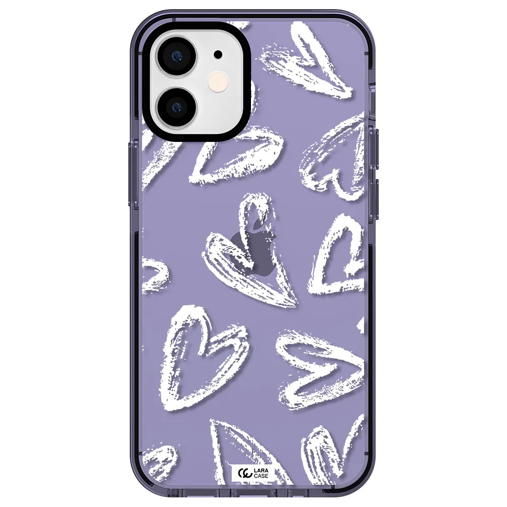 Chalk Hearts Apple iPhone 12 mini impact Lilac Case