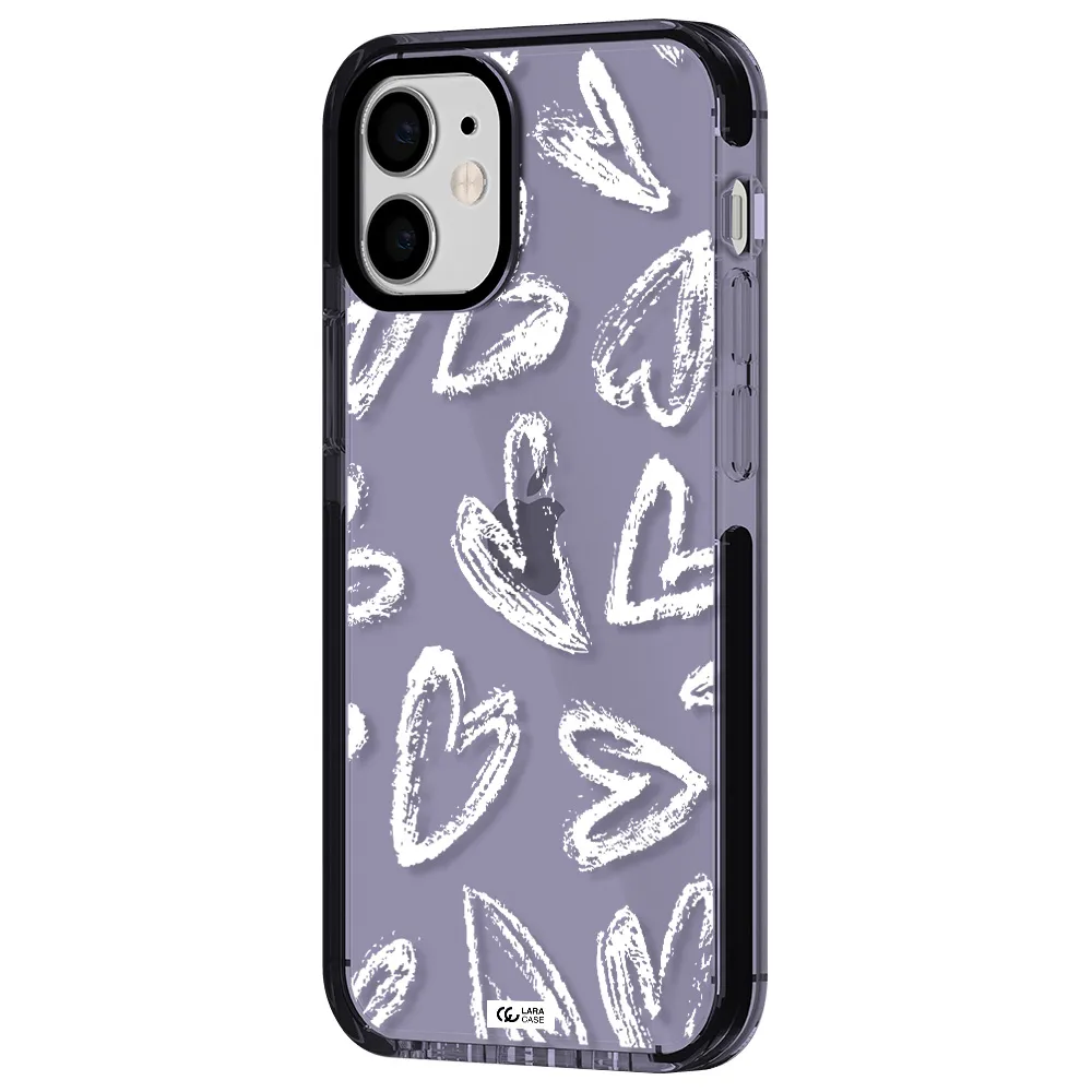 Chalk Hearts Apple iPhone 12 mini impact Lilac Case