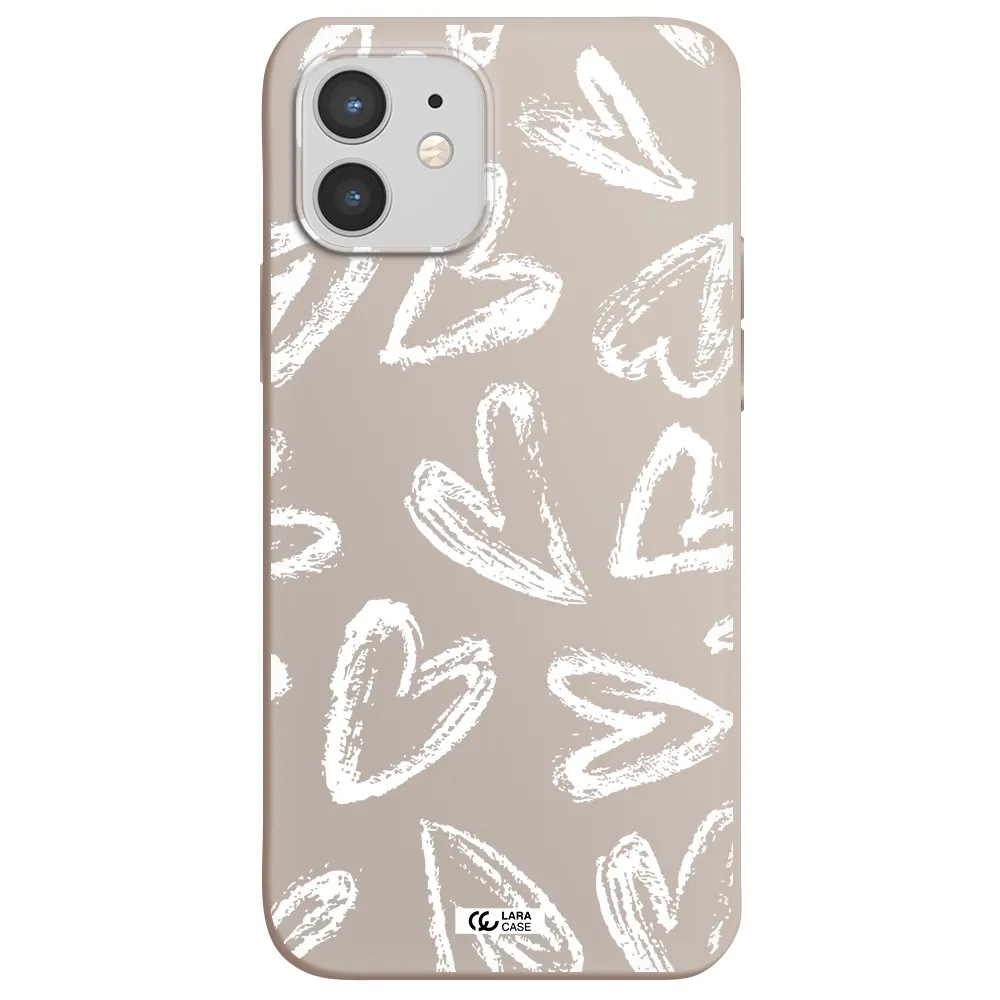 Chalk Hearts Apple iPhone 12 mini Silicone Stone Case