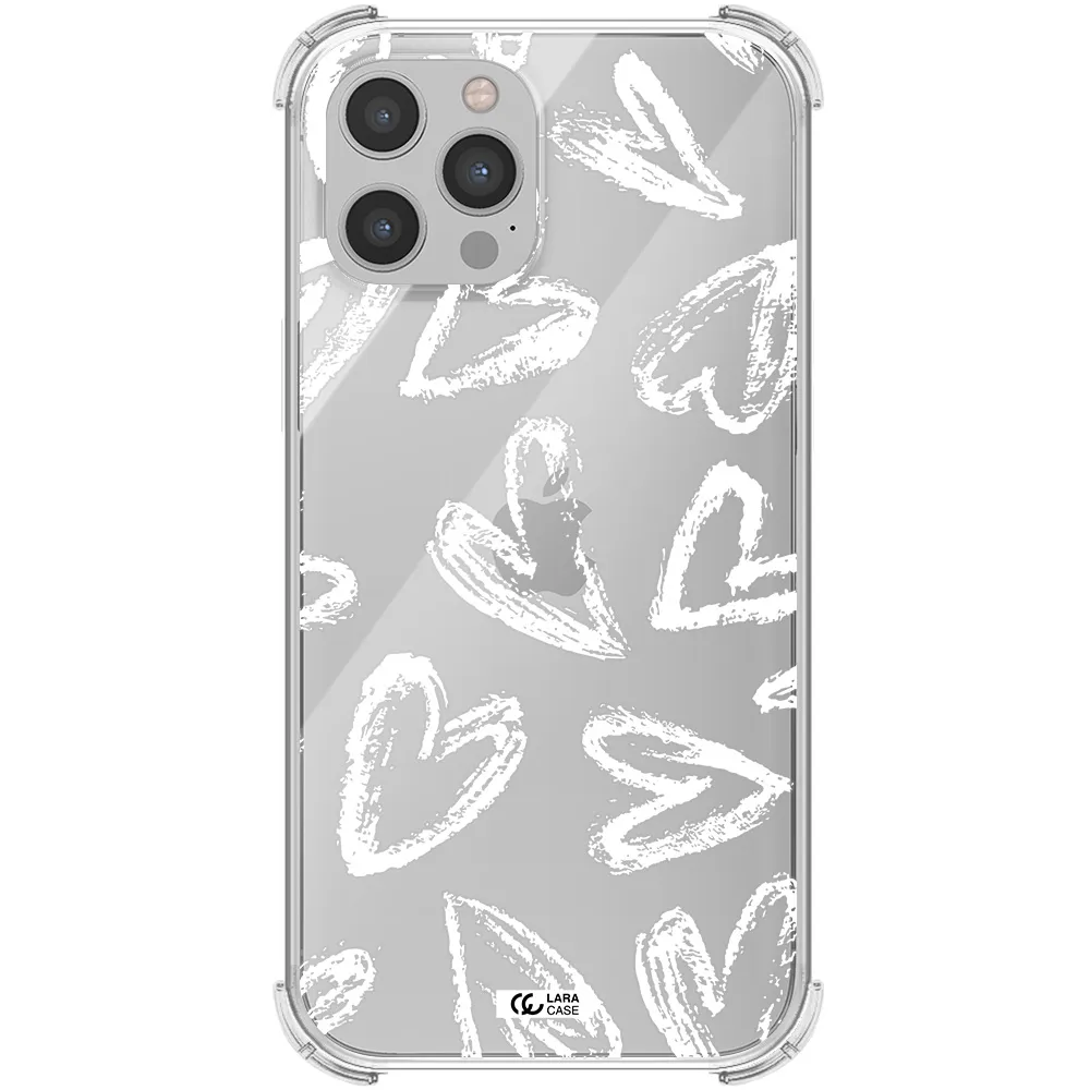Chalk Hearts Apple iPhone 12 pro Clear PC Case