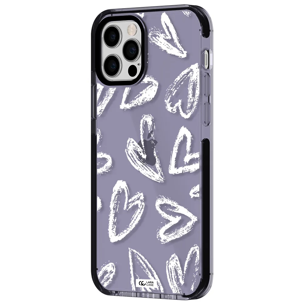 Chalk Hearts Apple iPhone 12 pro impact Lilac Case