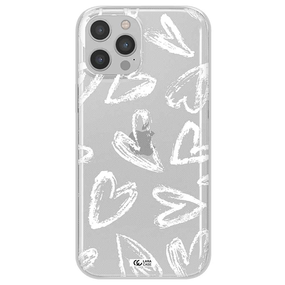 Chalk Hearts Apple iPhone 12 pro max Clear TPU Case