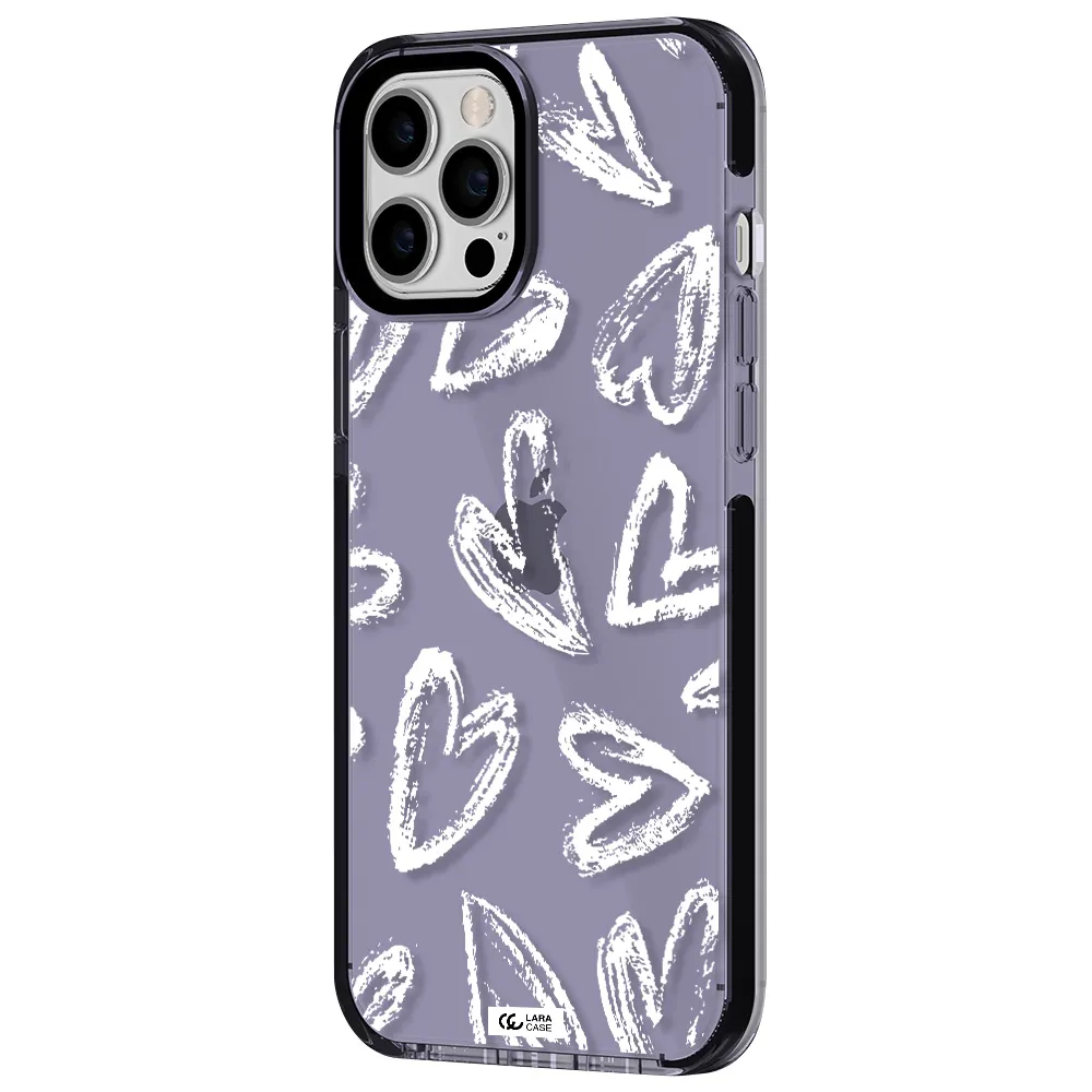 Chalk Hearts Apple iPhone 12 pro max impact Lilac Case