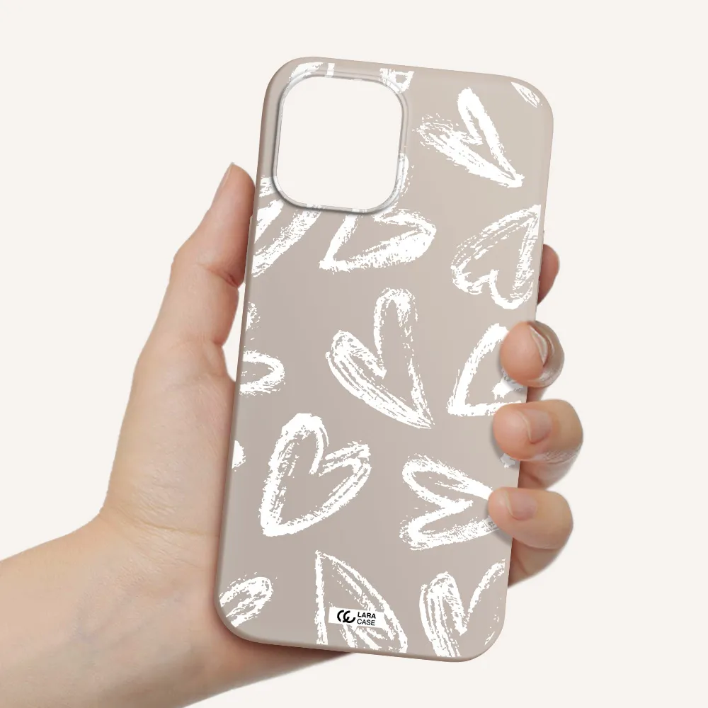 Chalk Hearts Apple iPhone 12 pro max Silicone Stone Case