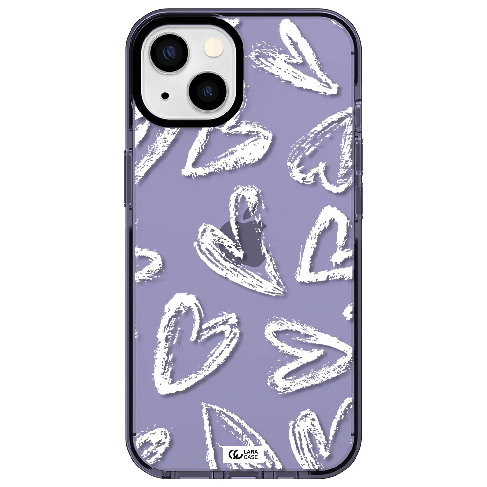 Chalk Hearts Apple iPhone 13 impact Lilac Case