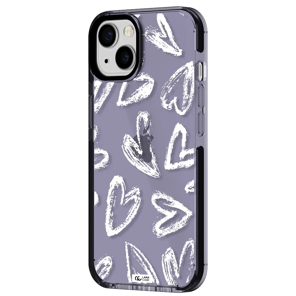 Chalk Hearts Apple iPhone 13 impact Lilac Case