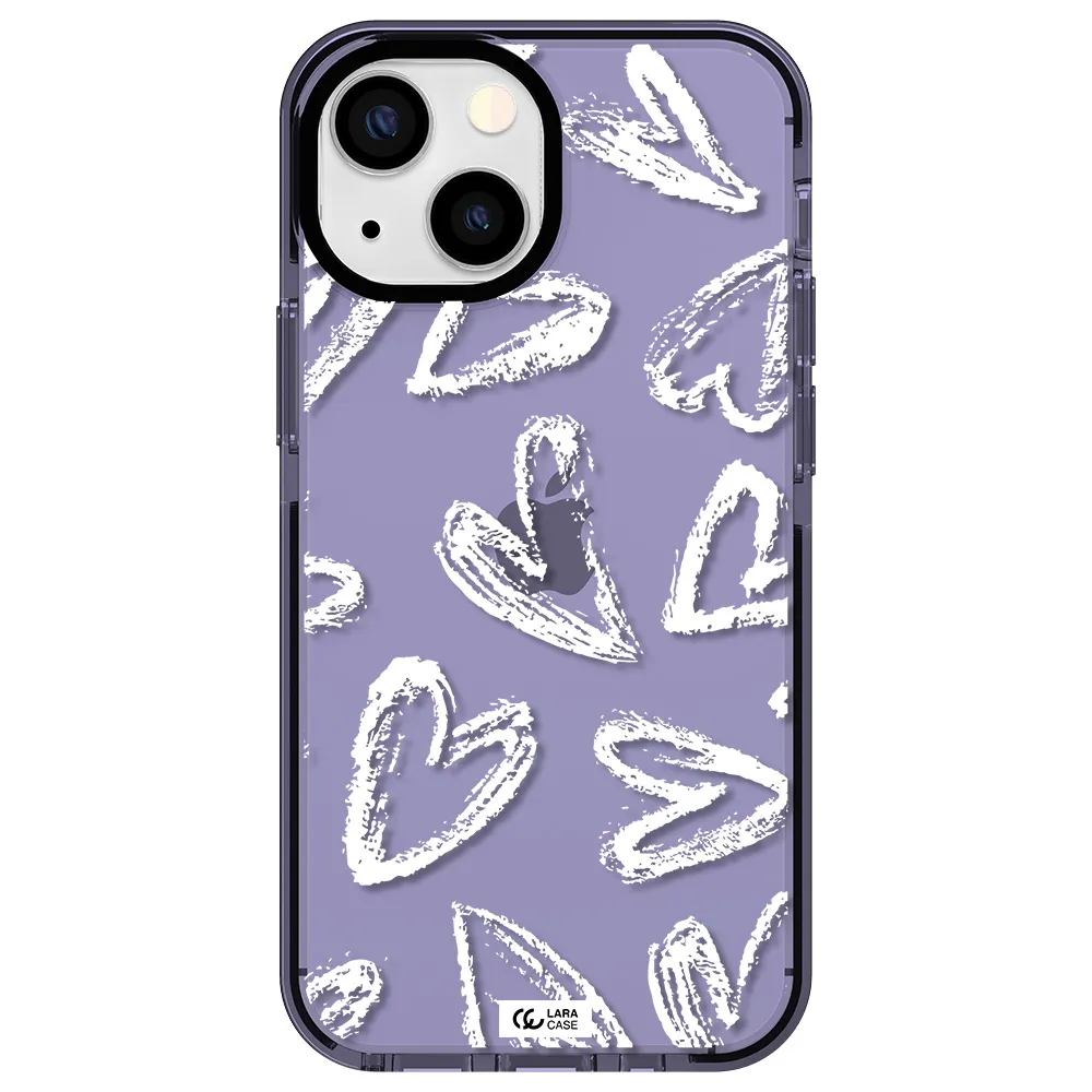 Chalk Hearts Apple iPhone 13 mini impact Lilac Case