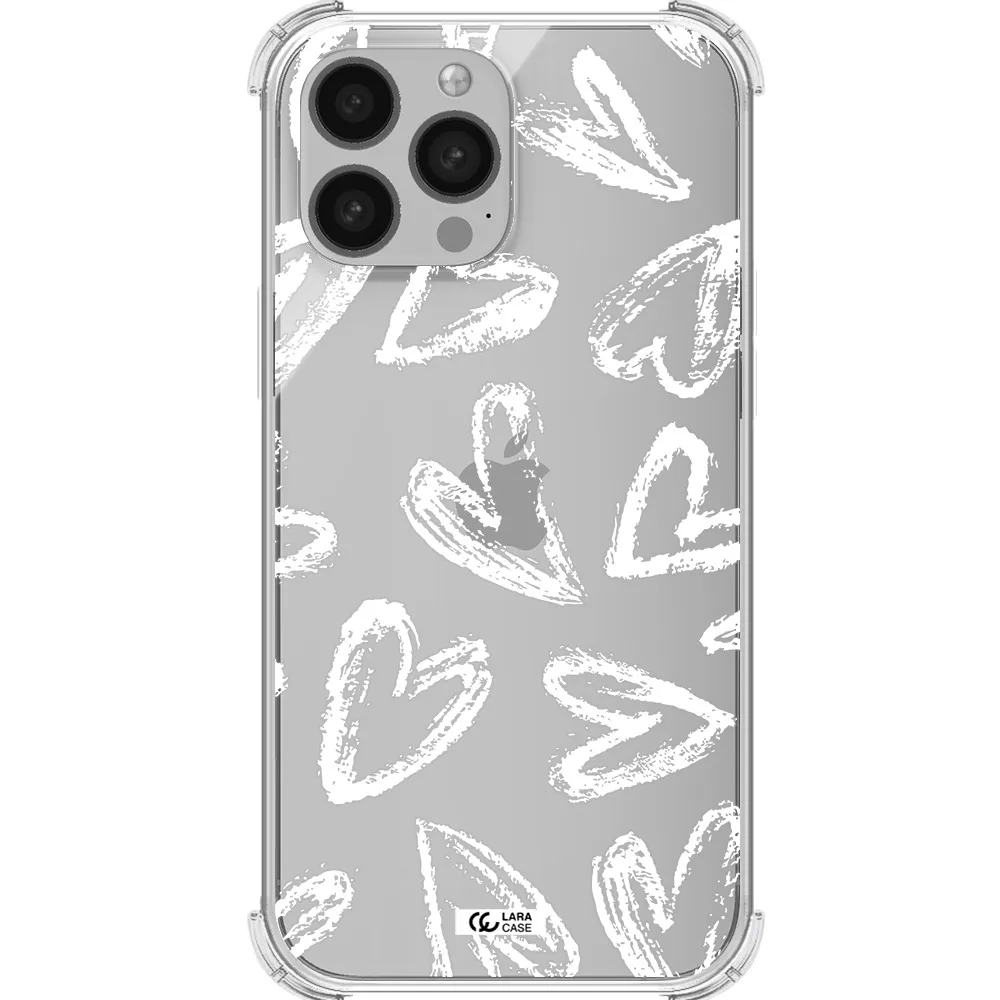 Chalk Hearts Apple iPhone 13 Pro Clear PC Case