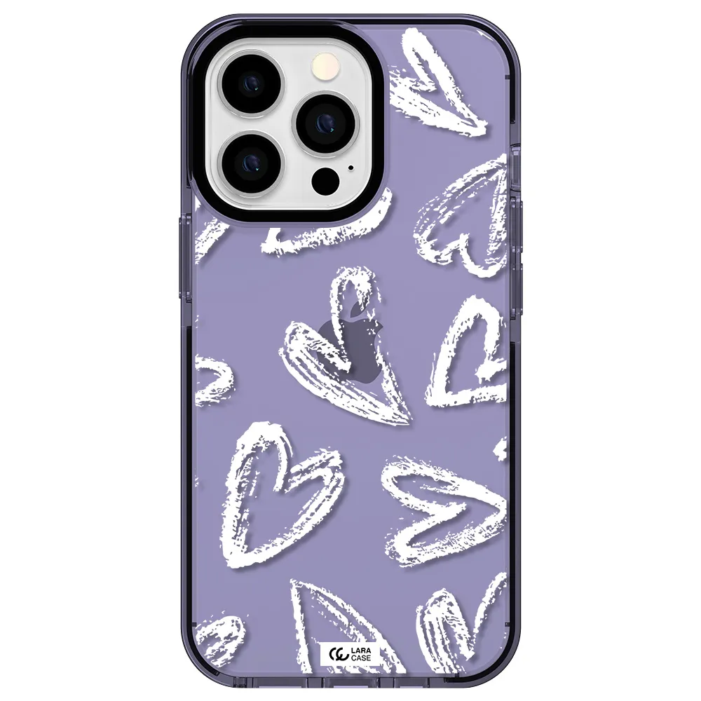 Chalk Hearts Apple iPhone 13 Pro impact Lilac Case