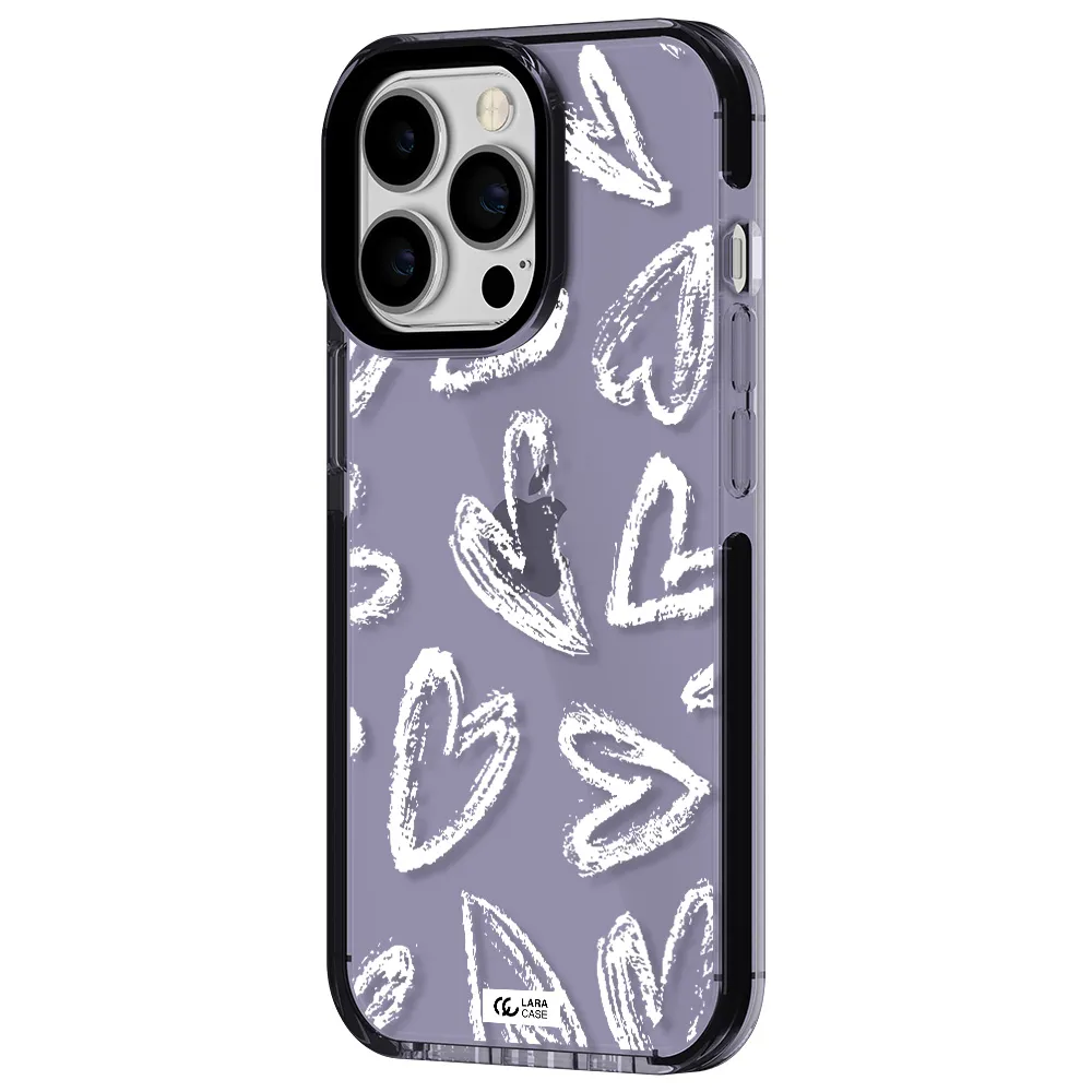 Chalk Hearts Apple iPhone 13 Pro impact Lilac Case