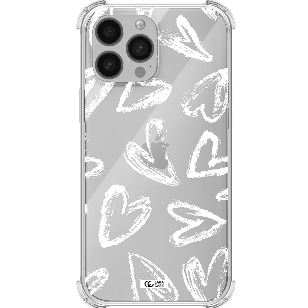 Chalk Hearts Apple iPhone 13 Pro Max Clear PC Case
