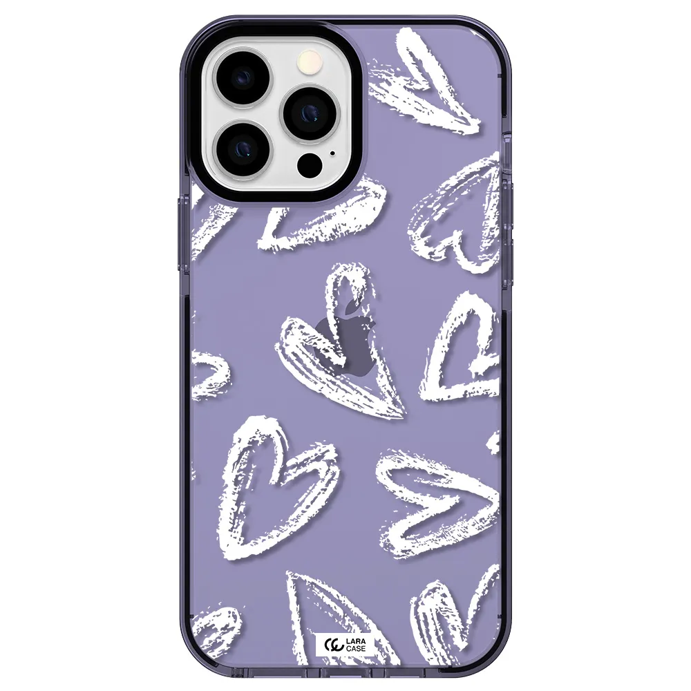 Chalk Hearts Apple iPhone 13 Pro Max impact Lilac Case