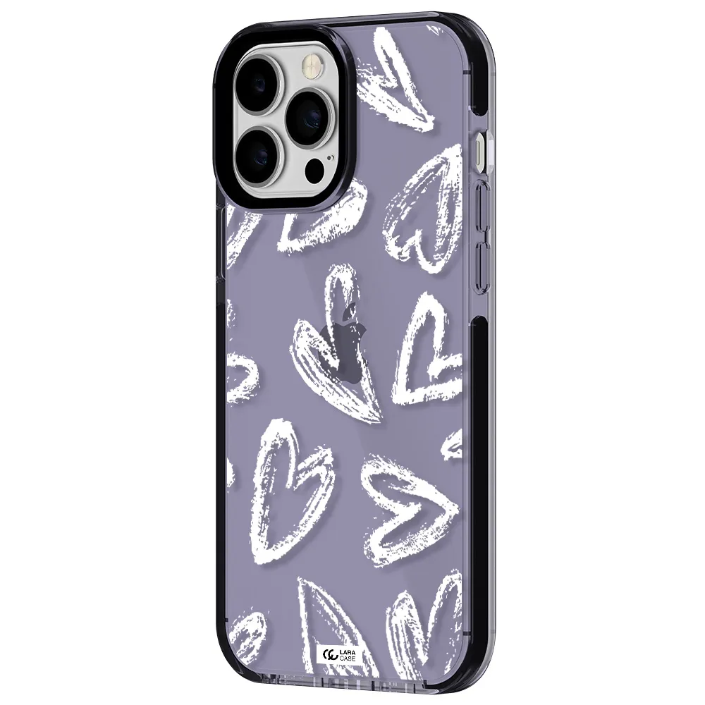 Chalk Hearts Apple iPhone 13 Pro Max impact Lilac Case