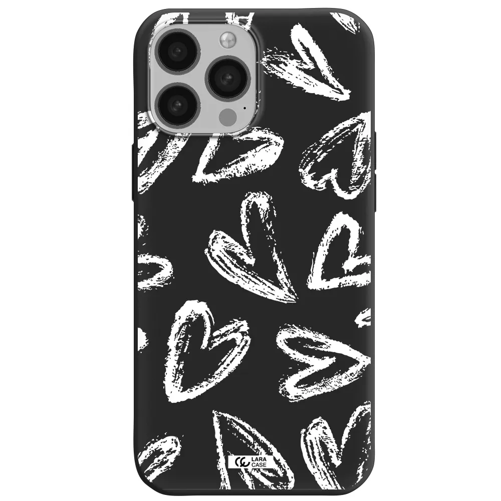 Chalk Hearts Apple iPhone 13 Pro Max Silicone black Case