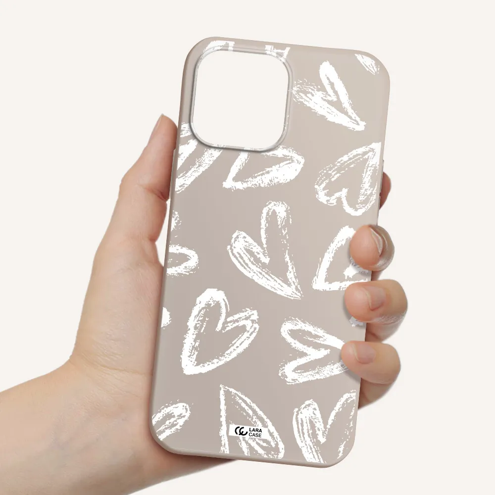 Chalk Hearts Apple iPhone 13 Pro Max Silicone Stone Case