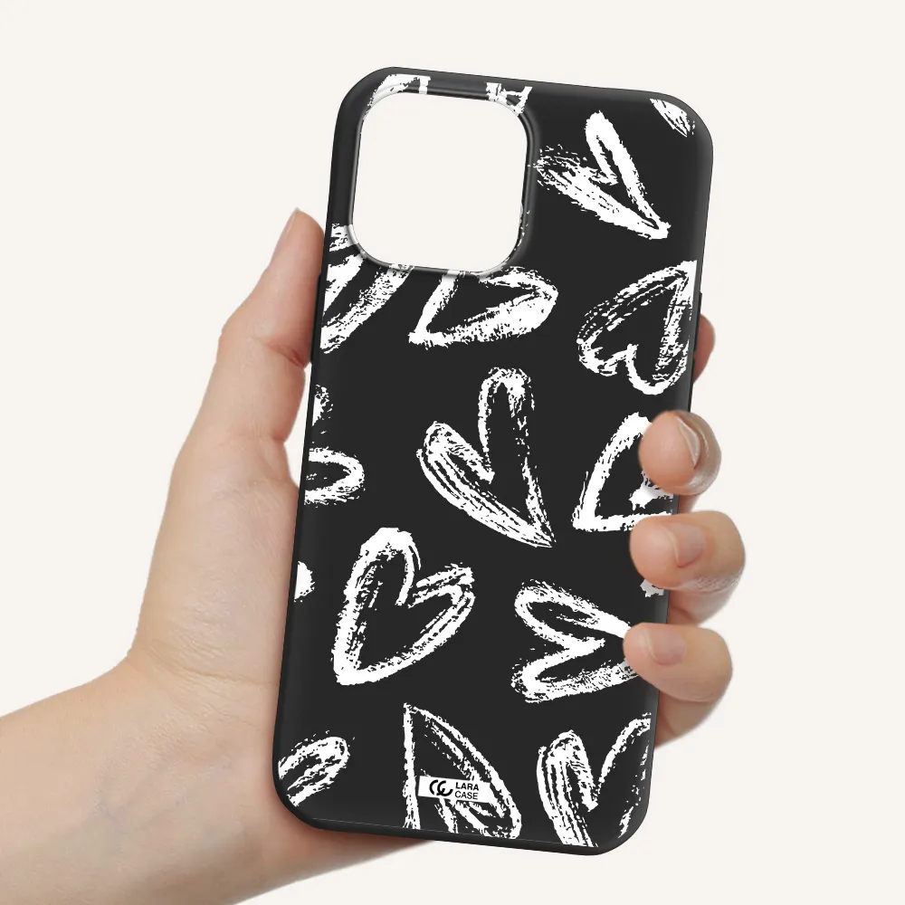 Chalk Hearts Apple iPhone 13 Pro Silicone black Case