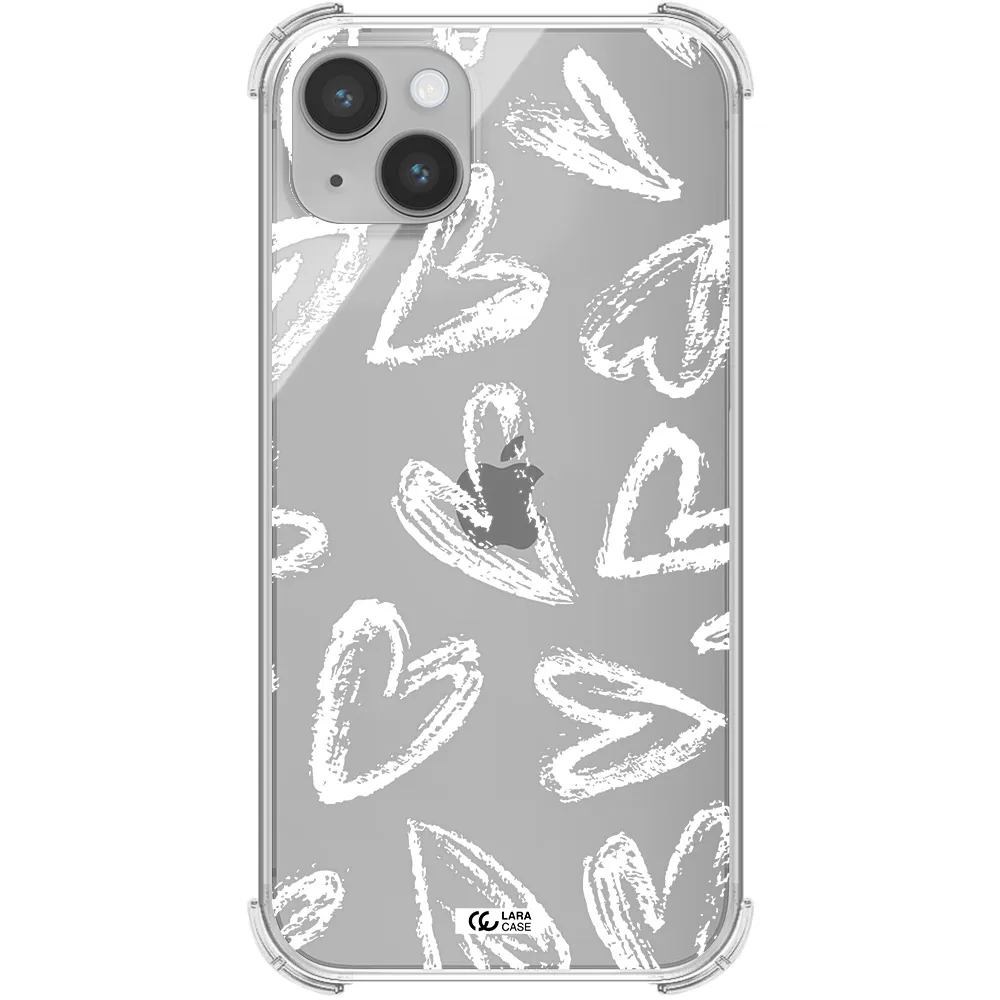 Chalk Hearts Apple iPhone 14 Clear PC Case