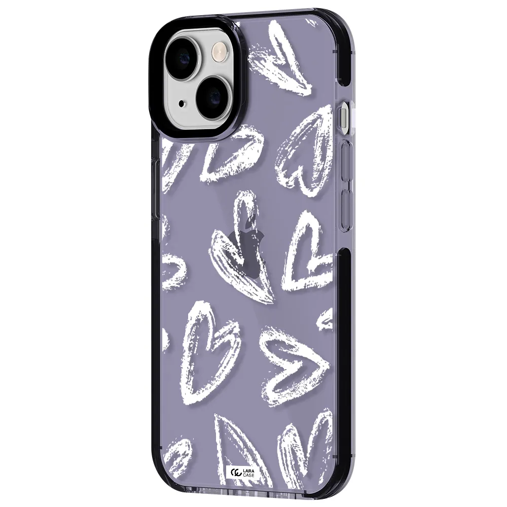 Chalk Hearts Apple iPhone 14 impact Lilac Case